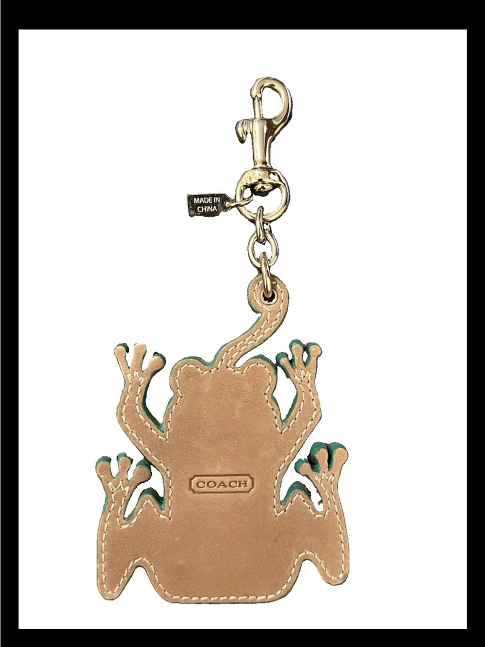 Coach Jeweled Leather Hangtag Frog Charm, 2008 Style: (#92437) *EXTREMELY RARE* - Picture 2 of 4